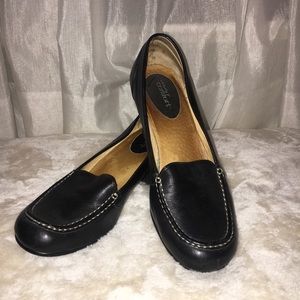 Strictly Comfort Black Leather Loafers